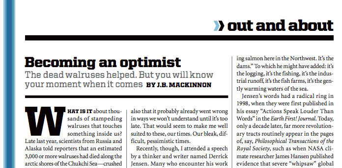 Read "Becoming an Optimist" (Gold, Science, Technology & Environment, 2008)
